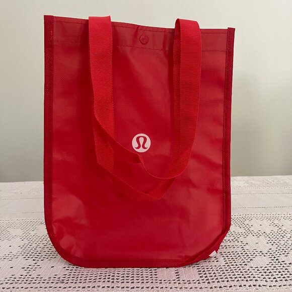 NEW Lululemon red & white small reusable tote bag - Picture 4 of 6